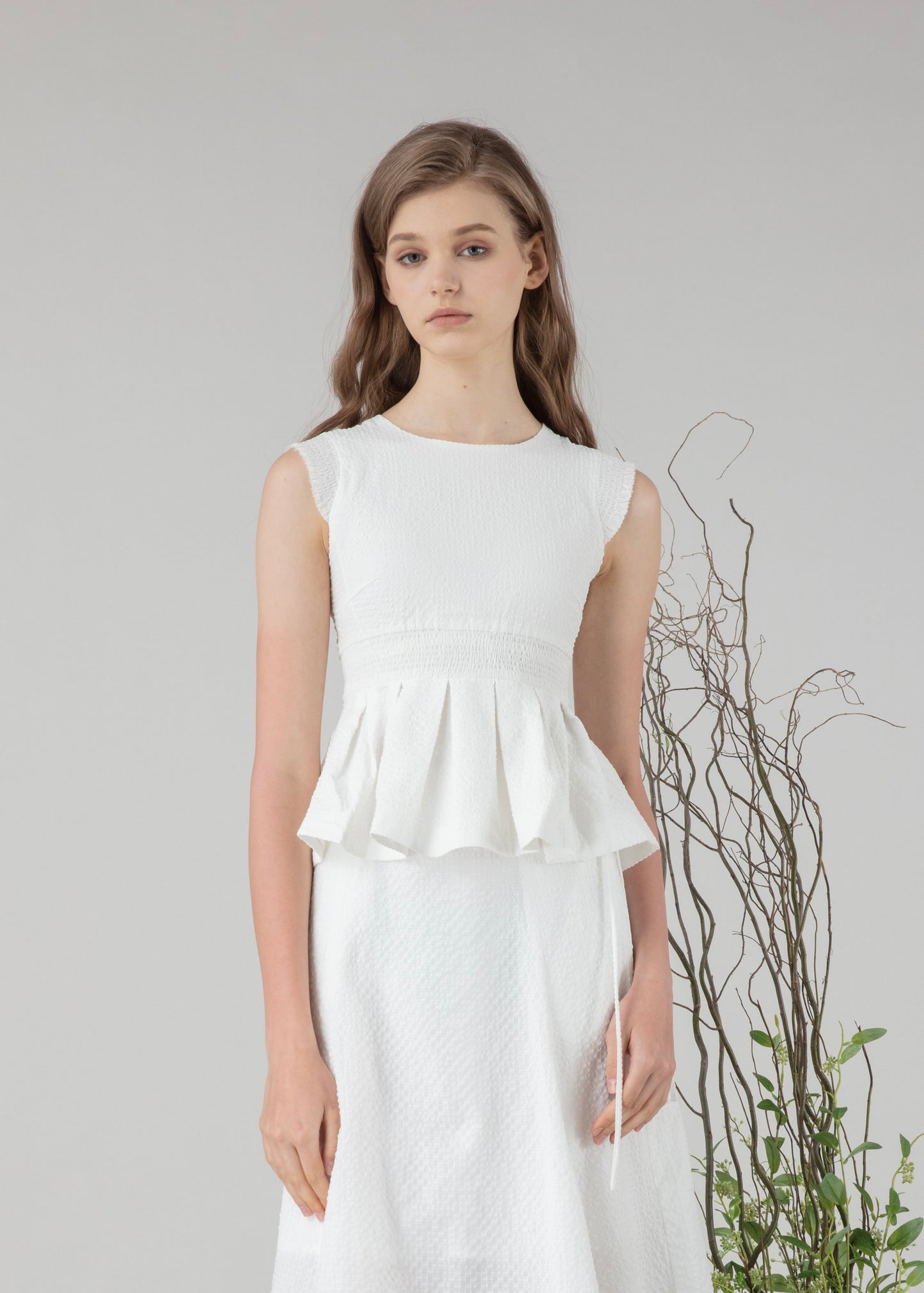 Jacquard ruffle top