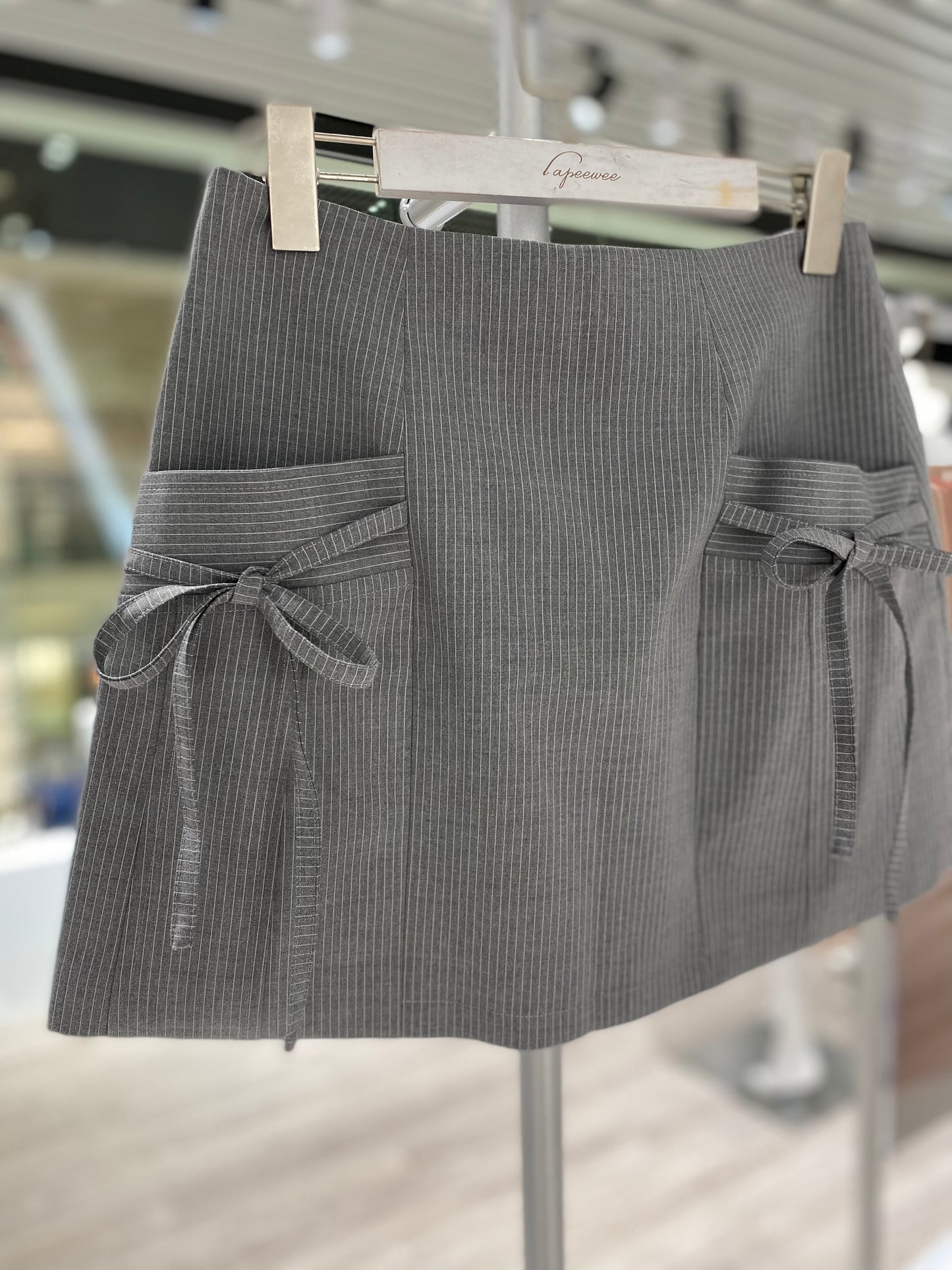 Striped pattern mini skirt