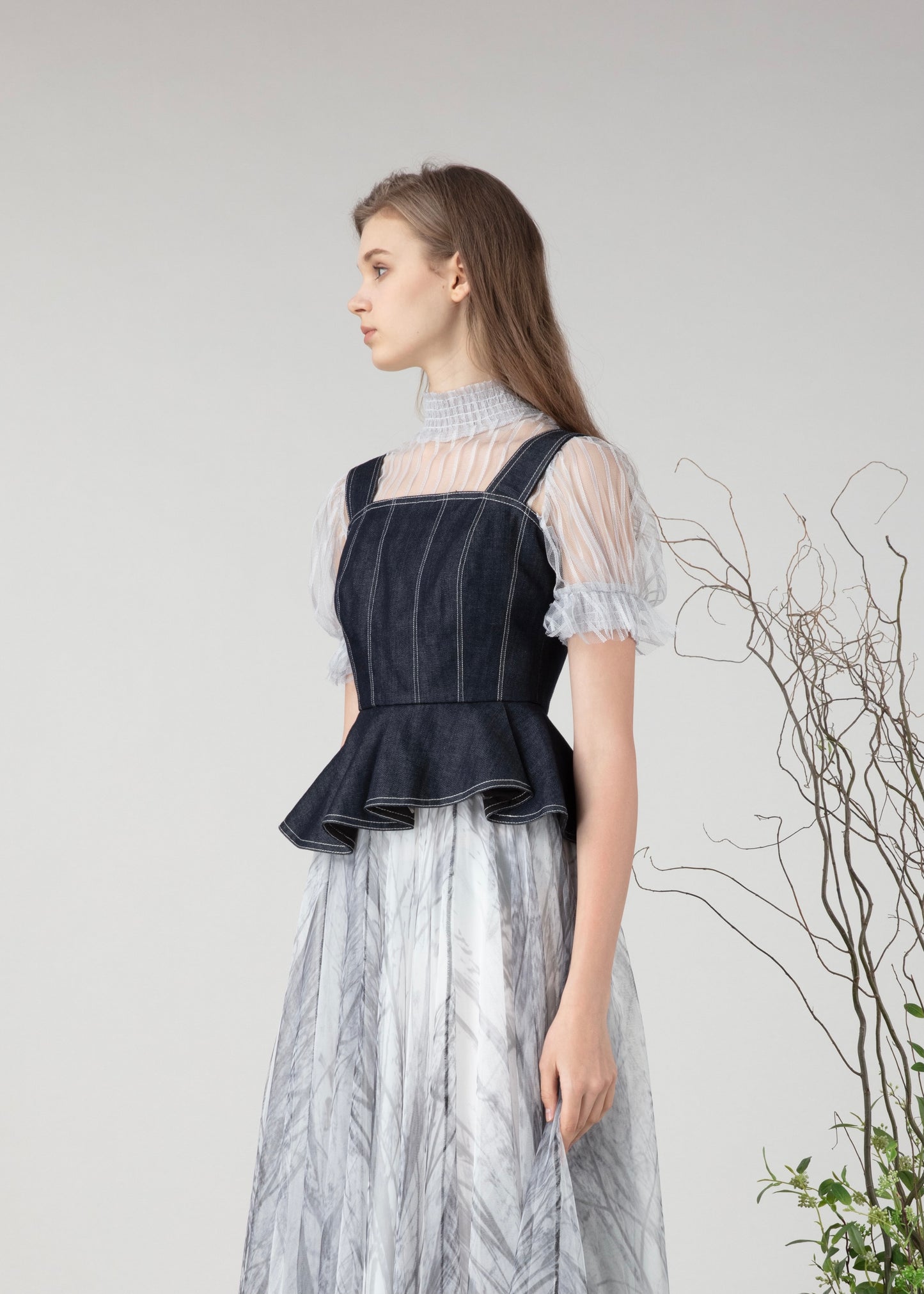 Denim corset style top