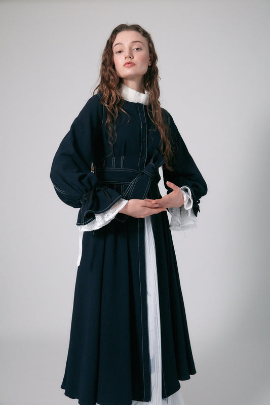 Corset-waist A-line Jacket
