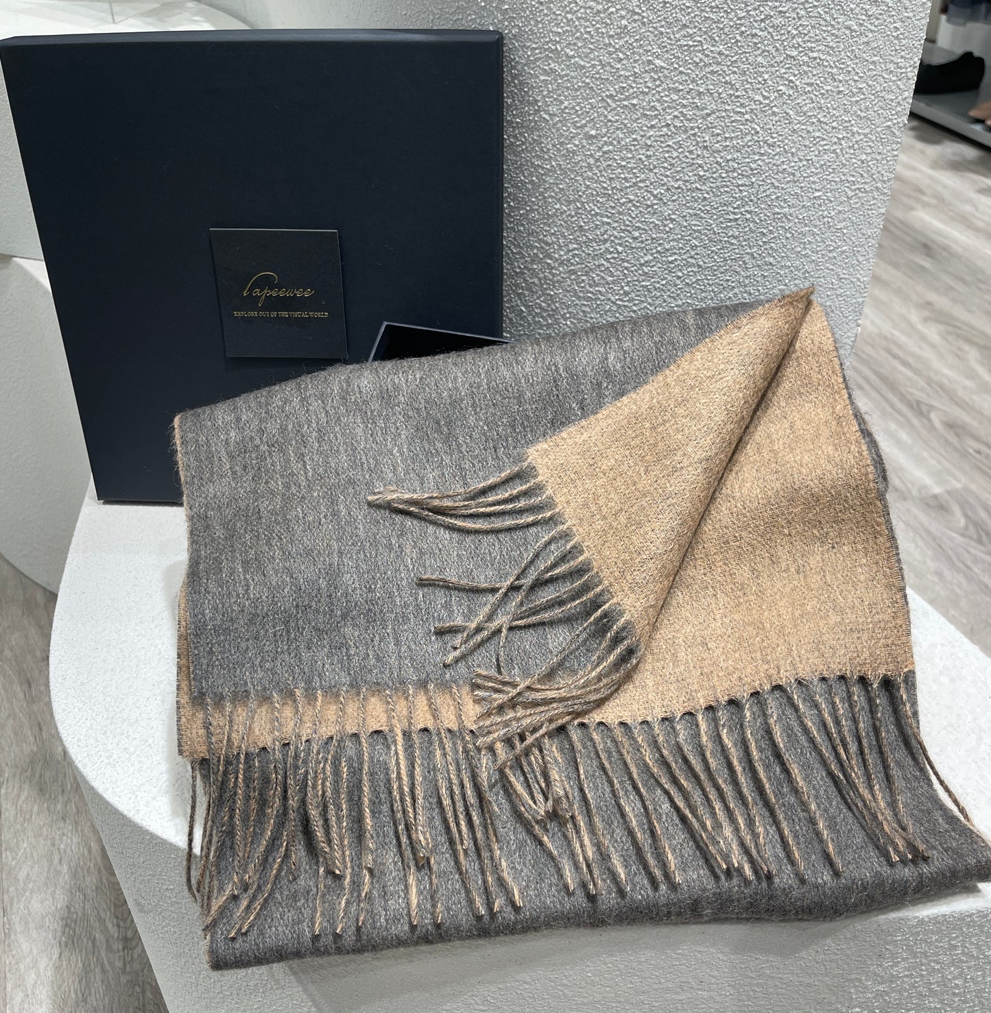 Cashmere double face scarf